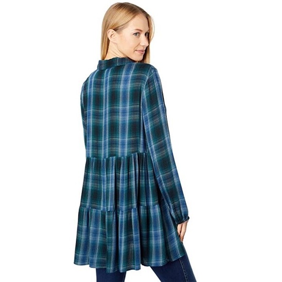 Lucky brand plaid tunic - Picture 2 of 13